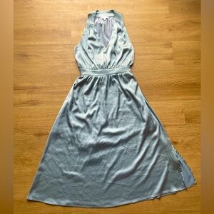 Baltic Born Silvery Blue A-Line Silky Dress